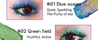 Multichrome Glitter Eyeshadow Palette High Pigmented Metallic Eyeshadow Color Shifting