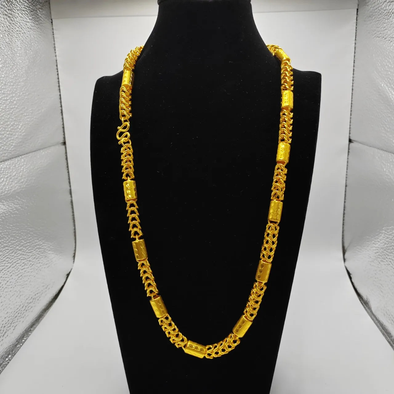 Luxurious 9999 24K real gold versatile dragon bone necklace fashionable men's and women's necklace gold jewelry