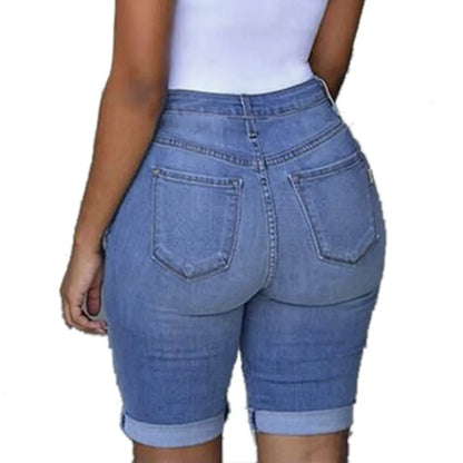 Denim Shorts Women Plus Size Destroyed Hole Ripped Shorts Plus Size