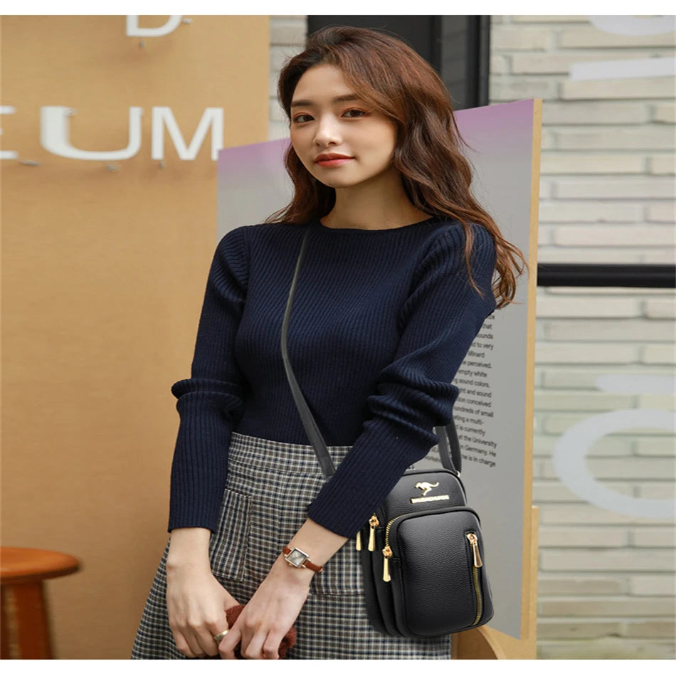 Ladies New Trendy Pu Leather Shoulder Bags Luxury Designer Simple Small Purse