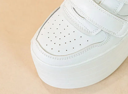 High quality 12cm Synthetic Genuine Leather Boot Ankle Platform Wedge High Brand Chunky Sneaker Shoes