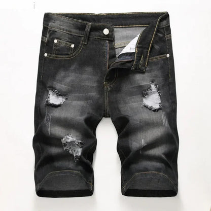 Men's Jeans Trend Denim Shorts Stretch Slim Hip Hop Classic