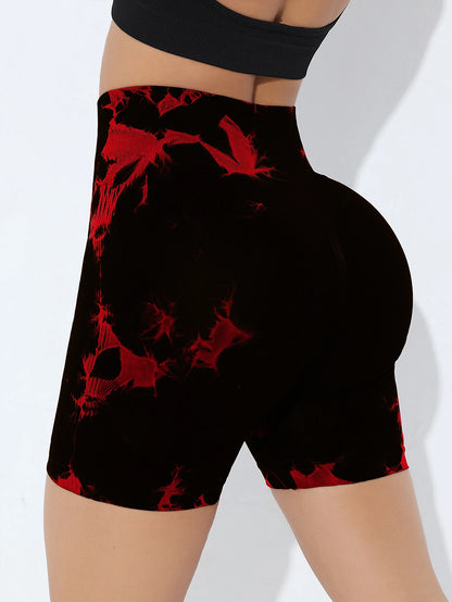 Tie Dye Shorts Woman Fitness Seamless Butt Lifting Shorts One Pieces Activewear Running Outdoors