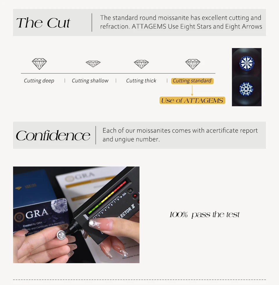 ATTAGEMS 925 Sterling Silver Luxury Women Ring Flowers DVVS1 Moissanite Pear-cut Classical Band Engagement Wedding Fine Jewelry