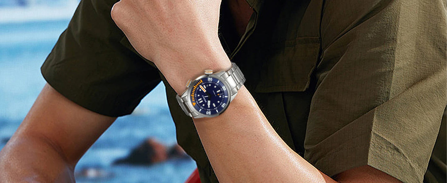 Automatic Dive Watch for Men Super Luminous Original Design 20 ATM Diver Wristwatch Sapphire