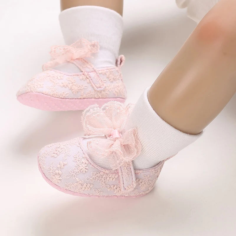 Non-Slip Casual Shoes with Delightful Bowknot Design for Baby Girls 0-18 Months