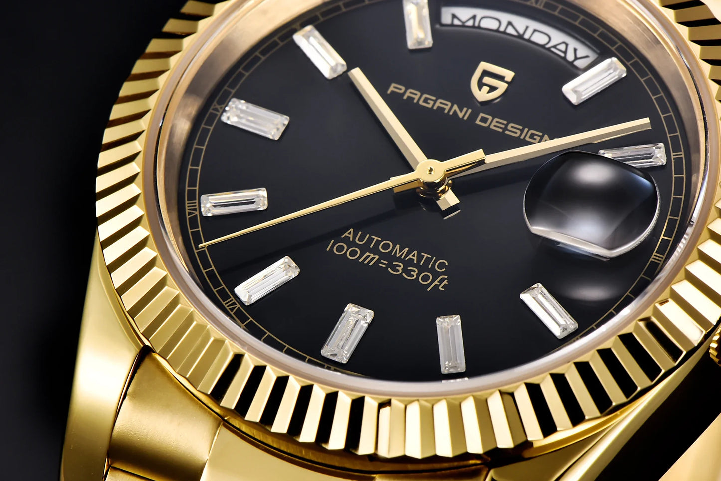 Rose Gold Luxury Automatic Watch For Men Mechanical Wristwatches Sapphire Mirror Clock Gift Man