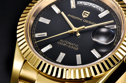 Rose Gold Luxury Automatic Watch For Men Mechanical Wristwatches Sapphire Mirror Clock Gift Man