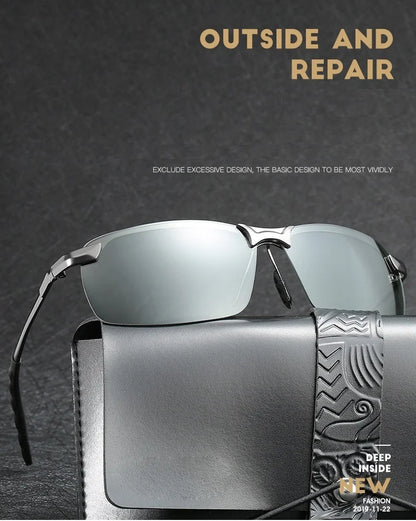 Men Photochromic Polarized Chameleon Glasses Change Color Sun Glasses Day Night Vision UV400