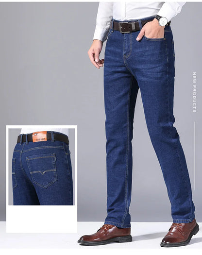 Stretch Slim Fit Pants Comfortable Soft Straight Casual Denim