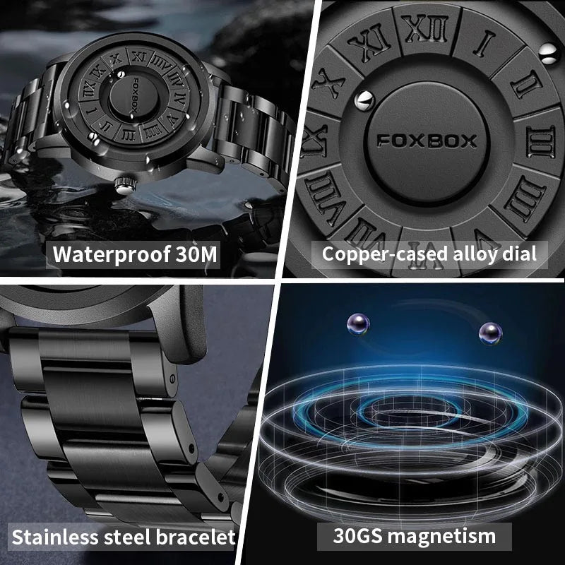 Military Waterproof Watch For Men Crolling Pointer Magnetic Force Watch Men Fashion Sport Quartz Chronograph