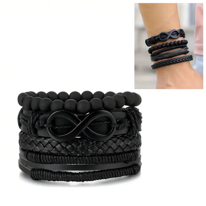 Punk Multilayer Antique Leather Bracelet Set Skull Eye Star Charms Hiphop Rock Y2K Vintage Pu Gothic Wristband Man Goth Jewelry