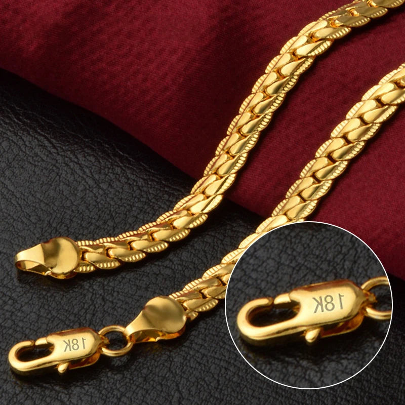 18K Gold/Silver Color 6mm Necklace 8/18/20/24 Inch Chain For Woman Men Gold / 60cm 24inches Gold / 55cm 22inches Gold / 50cm 20inches Gold / 60cm 24inches-Gold / 55cm 22inches-Gold / 50cm 20inches-Gold / 45cm 18inches-Silver / 50cm 20inches-Silver / 45cm 18inches-Silver / 40cm 16inches-Silver / 20cm bracelet-Gold / 40cm 16inches-Gold / 20cm bracelet-Silver / 60cm 24inches-Silver / 55cm 22inches-