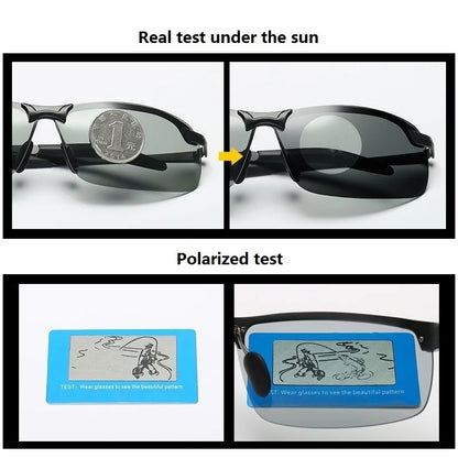 Men Photochromic Polarized Chameleon Glasses Change Color Sun Glasses Day Night Vision UV400