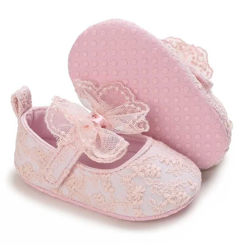 Non-Slip Casual Shoes with Delightful Bowknot Design for Baby Girls 0-18 Months