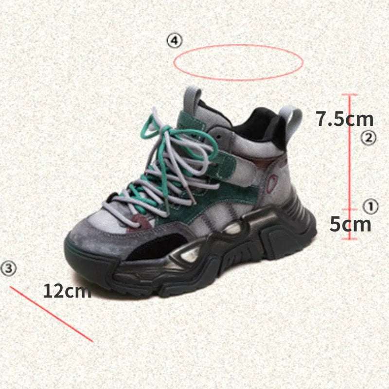 5cm Pigskin Leather Women Spring Platform Wedge Flats Comfy Shoes Rubber Autumn Fashion Loafer Flat Chunky Sneakers Vulcanize Green / 35 red / 40 Green / 37 Green / 35-red / 40-Green / 37-Green / 36-Green / 39-Green / 38-Green / 40-red / 35-red / 37-red / 36-red / 39-red / 38-