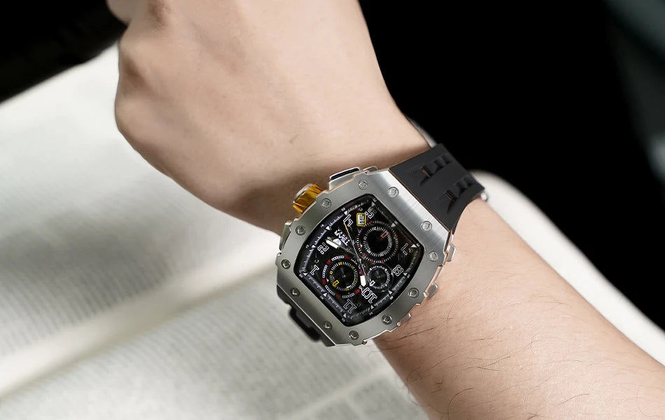 Luxury Brand Tonneau Design Waterproof Clock Stainless Steel Wristwatch Rectangle