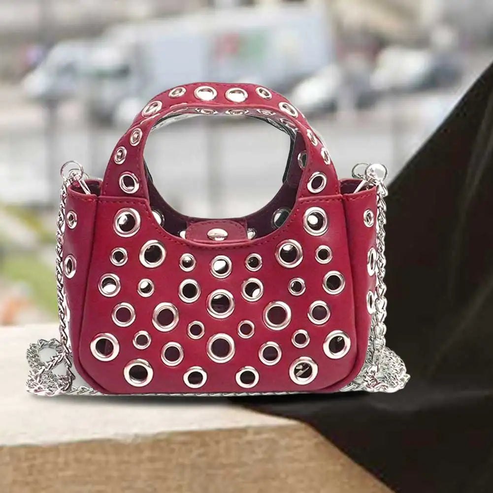 Women PU Casual Tote Bag Large Capacity Slouchy Handbag Chain Strap Stylish Crossbody Bag Hasp Closure Daily Carrying Bag