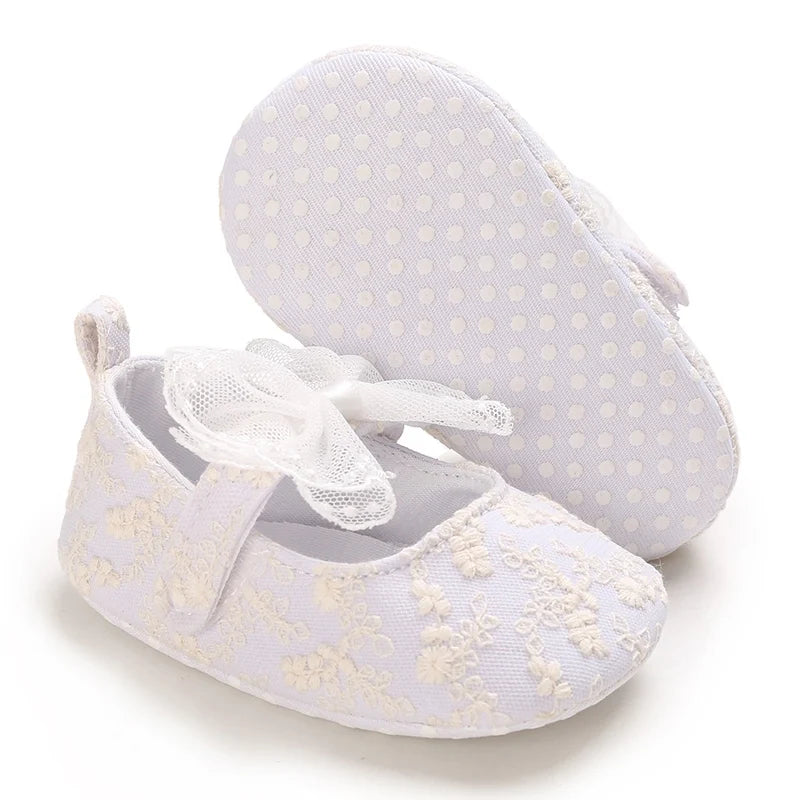 Non-Slip Casual Shoes with Delightful Bowknot Design for Baby Girls 0-18 Months