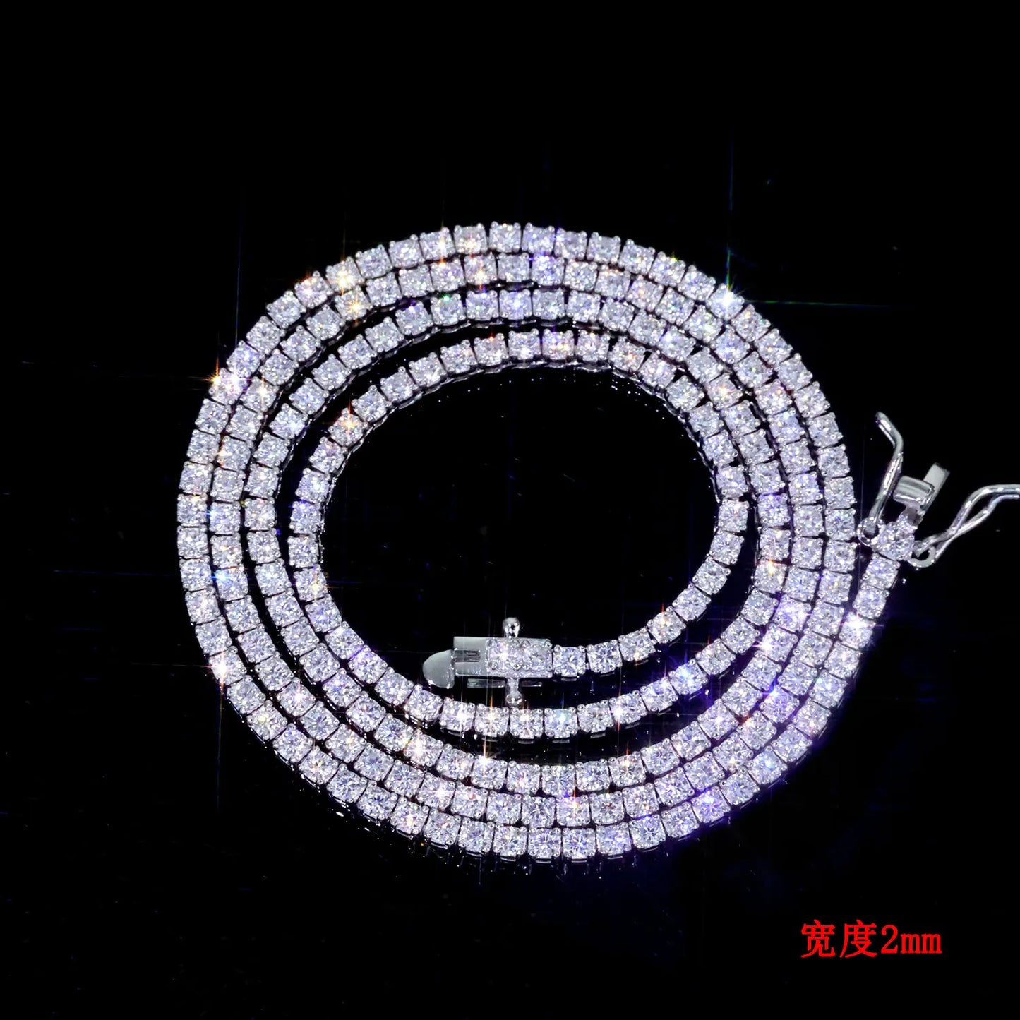 ICEBLING Iced Out Moissanite Tennis Chain Men Women Hip Hop Jewelry 925 Silver VVS Necklace with GRA Certificate