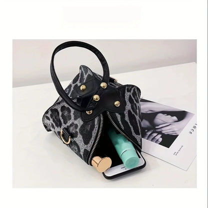 Print Triangle Handbag, Trendy Mini Crossbody Bag, Women's Clutch Purse For Party Prom Dating