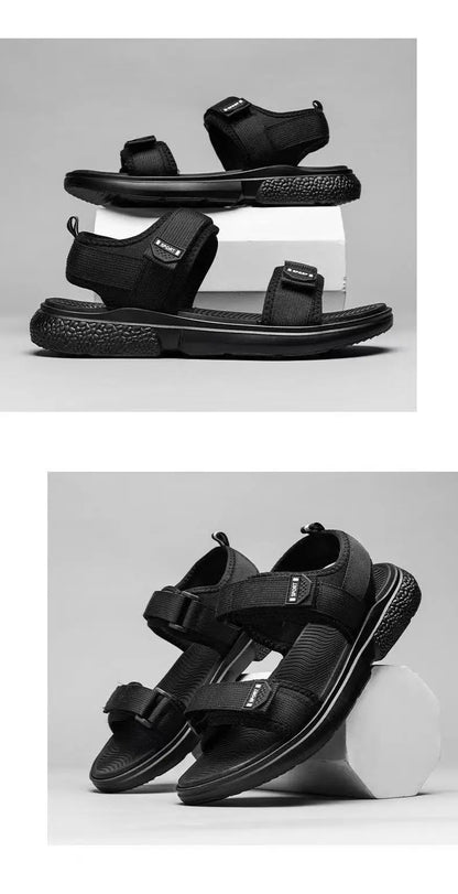 A Pair of Non-Slip Men's Sandals Wear-Resistant Breathable Simple White-Soled