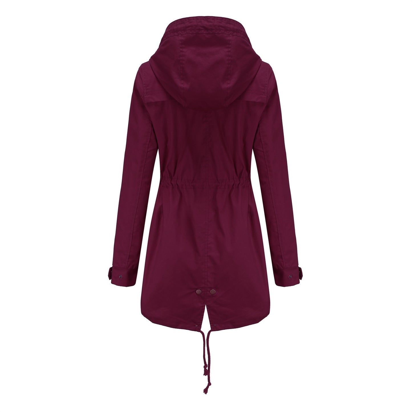 Women Jacket Windproof Windbreaker Trench Coats Female Hooded Drawstring Long