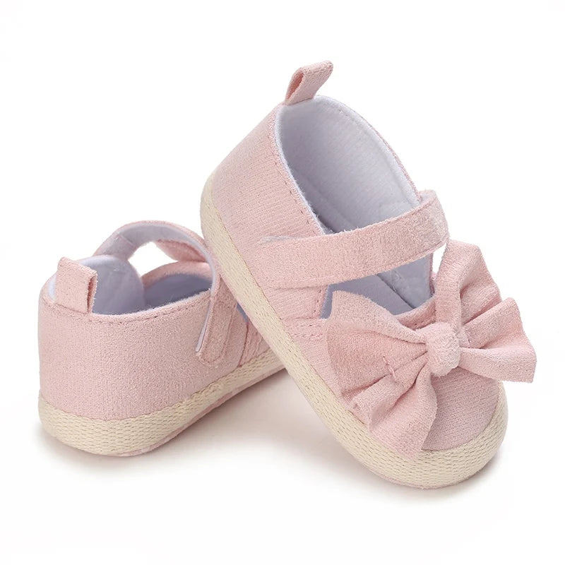 Non-Slip Casual Shoes with Delightful Bowknot Design for Baby Girls 0-18 Months