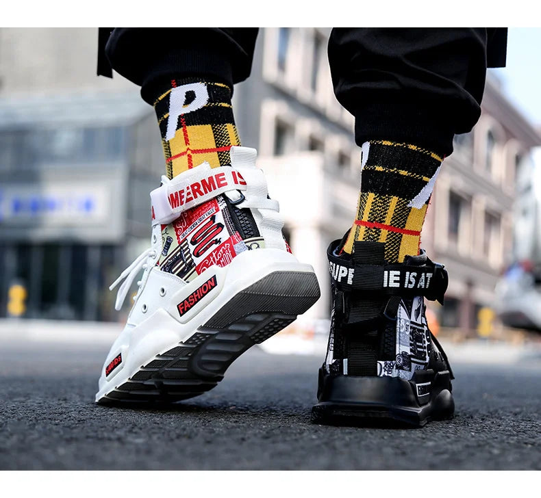 Men Shoes High Quality Sneakers Platform Breathable Lightweight Red Basket