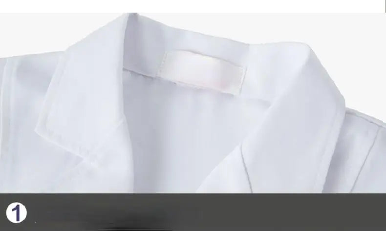 Hospital Clinical Uniforms Scrubs Lab Coat Pharmacy Short Sleeve Nurse Doctor Dress Medical Robe Women White Coat