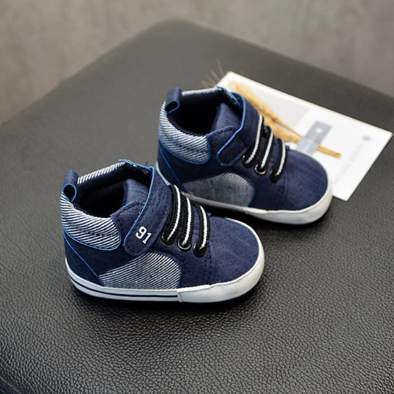 Canvas Baby Shoes for Boys and Newborns Soft Sole Non slip Walking Shoes for Preschool Children