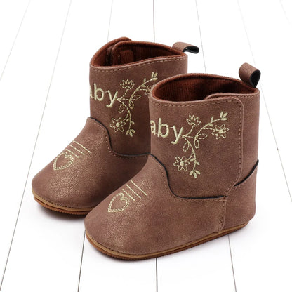 Baby Boots Made Of Soft PU and High-quality Cotton Short Boots With Rubber Soles and Anti Slip Baby