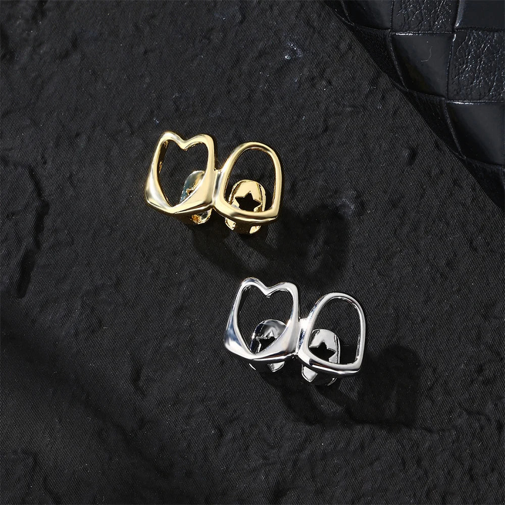 1PC Single Hip Hop Star Heart Pattern Teeth Grillz Removable Dental Grills Teeth Punk Teeth Caps