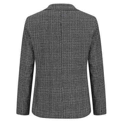 Men s Classic Plaid Print  Fit Blazer Jacket with Notched Lapel and Two Button Closure for Fall Fashion Comfort