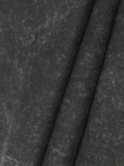 Anime and manga style double-sided printing, retro washed cotton men's T-shirt, short sleeved top for streetwear