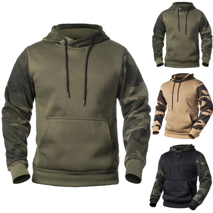 Men'S Hooded Sweatshirt Color Blocked Pullover Sweatshirt Outdoor Hooded Sweatshirt With Big Pockets Men'S Hooded Sweatshirt