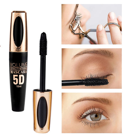 5D Mascara Makeup Waterproof Sweatproof Non-smudgy Slim Color Purple Blue White