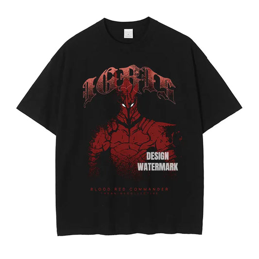 Anime Song Jinyu Shirt Retro High-end Printed T-shirt Street Wear Manga Igris Short Sleeved Top T-shirt Men's Style