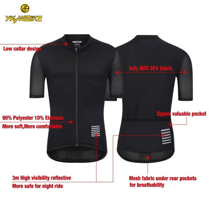 Men Cycling Jersey Short Sleeve Reflective Shirt Downhill Jersey Pro Team Mountain Bicycle