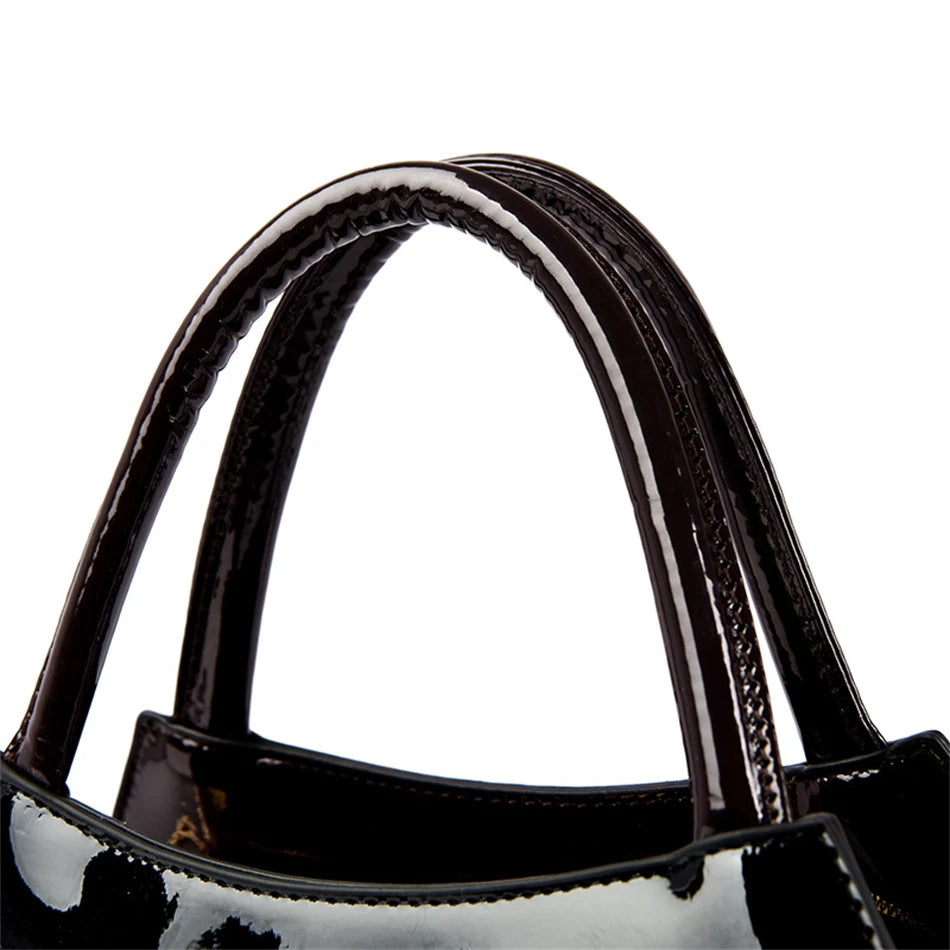 Luxury Patent Leather Handbags for Women Designer Crocodile Pattern Women's Shoulder Crossbody