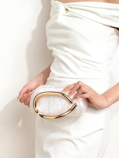 Luxury Evening Banquet Clutch Bag Bride Metal Shoulder Wedding Purse Party Crossbody Handbag