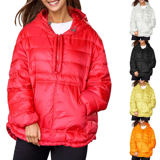 Plus Size Parkas For Women Casual Women Casual Hoodies Pocket Coat Lightweight Jacket Winter Coats For Women пуховик женский