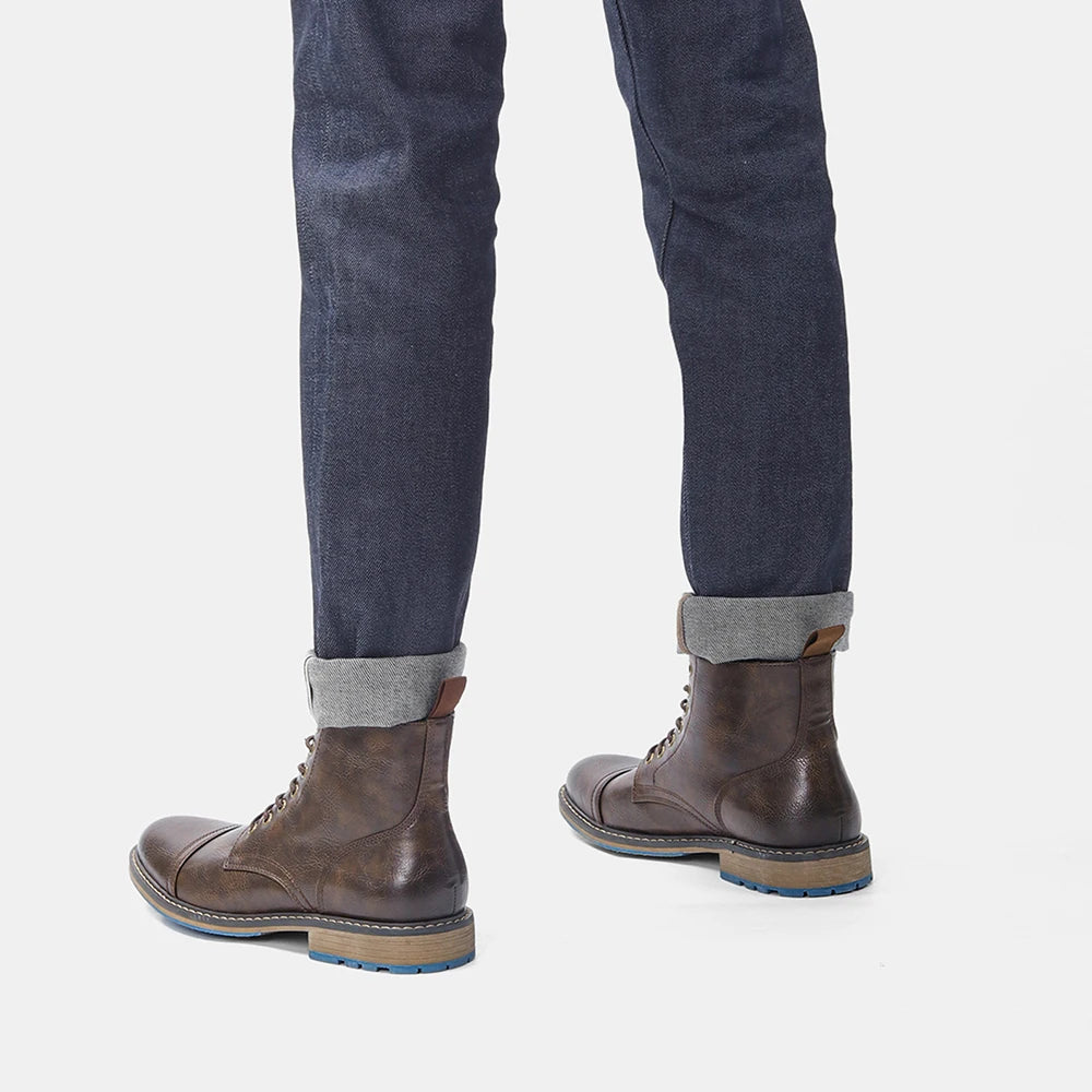 Brogue Chelsea Men Boots 2025 American style Comfortable Fashion Leather Boots