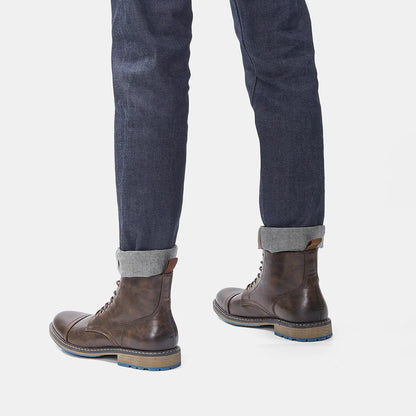 Brogue Chelsea Men Boots 2025 American style Comfortable Fashion Leather Boots
