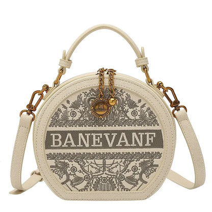 Light luxury brand embroidered small round bag designer high-end single shoulder crossbody bag