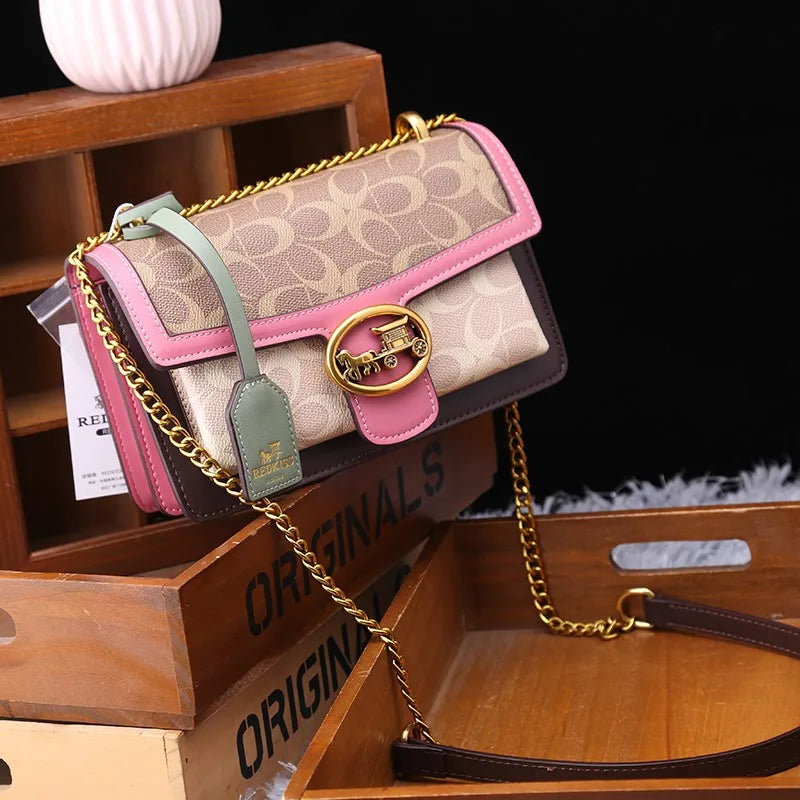 Light luxury women's high-end color contrast single shoulder underarm bag