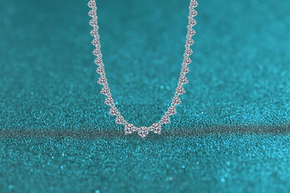 Gorgeous Full-Stone Luxury Layerable Necklace Women's PT950 Platinum 12Ct Moissanite - Starry river inlaid,platinum permanent