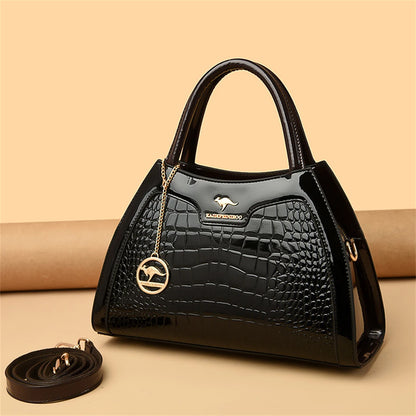Luxury Patent Leather Handbags for Women Designer Crocodile Pattern Women's Shoulder Crossbody