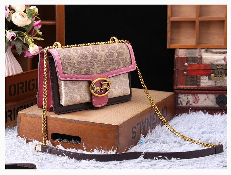 Light luxury women's high-end color contrast single shoulder underarm bag