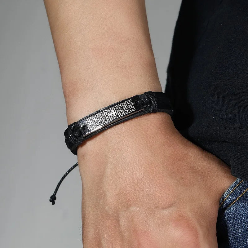 Punk Multilayer Antique Leather Bracelet Set Skull Eye Star Charms Hiphop Rock Y2K Vintage Pu Gothic Wristband Man Goth Jewelry